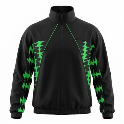 Men's Fluorescent Green Print Track Jacket